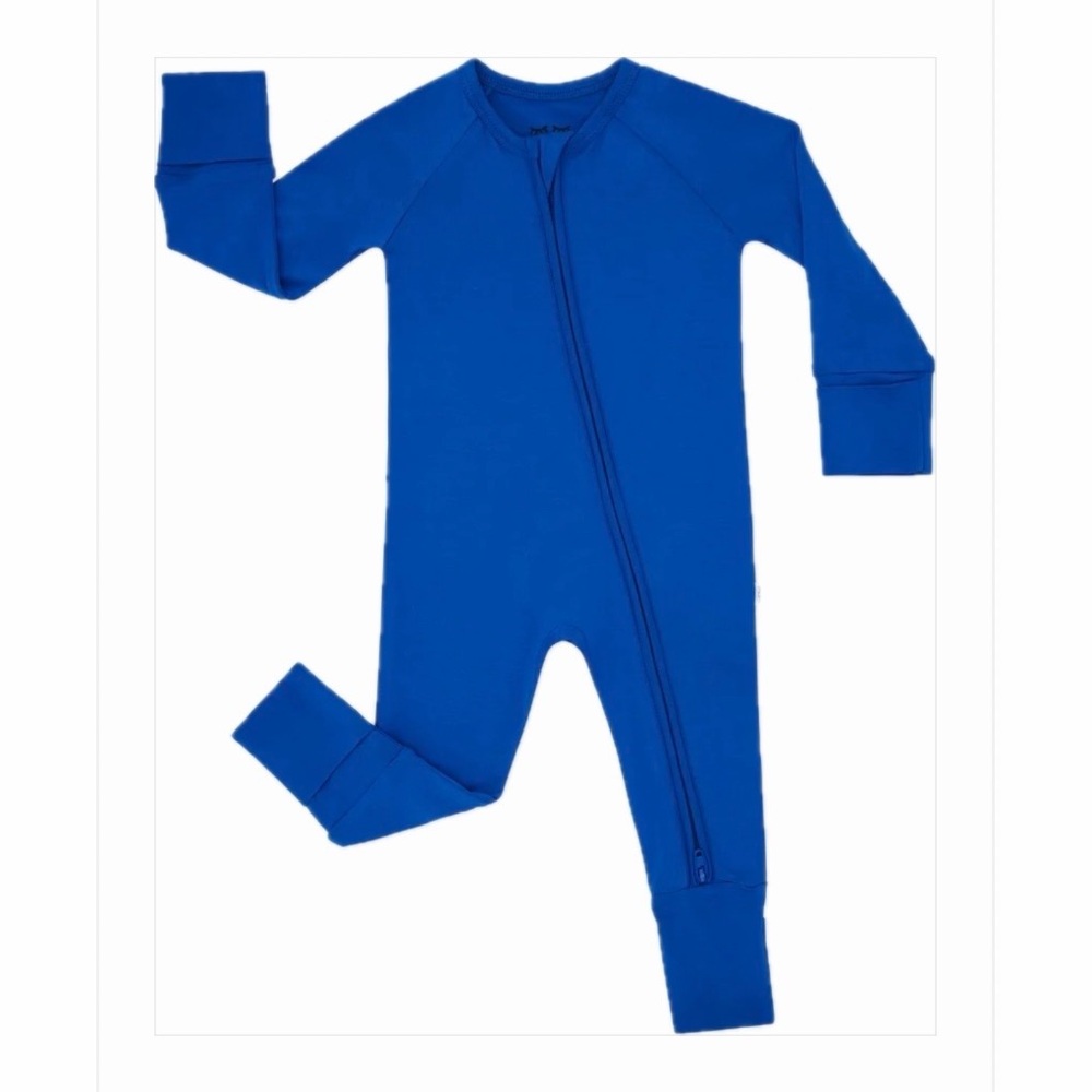 NWT 0-3M Little Sleepies Electric Blue Zippy Footie Pajamas